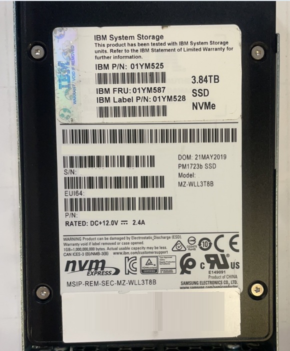 IBM_3.84TB_SSD_NVMe_IBM_PN_01YM525_FRU_01YM587